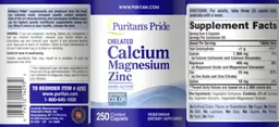 Label for Chelated Calcium Magnesium Zinc