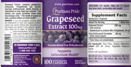 Label for Grapeseed Extract 100 mg