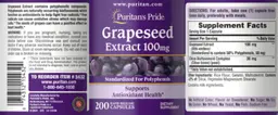 Label for Grapeseed Extract 100 mg