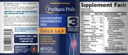 Label for Glucosamine Chondroitin MSM with Omega 3, 6, 9