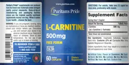 Label for L-Carnitine 500 mg