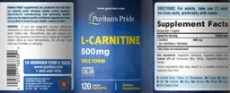 Label for L-Carnitine 500 mg