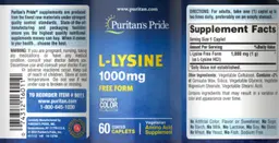 Label for L-Lysine 1000 mg