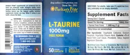 Label for L-Taurine 1000 mg