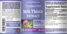 Label for Milk Thistle Extract