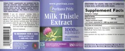 Label for Milk Thistle Extract