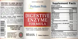 Label for Digestive Enzyme Formula