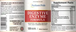 Label for Digestive Enzyme Formula