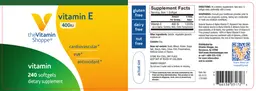 Label for Vitamin E 400 IU