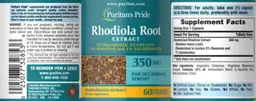 Label for Rhodiola Root Extract 350 mg