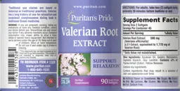 Label for Valerian Root Extract