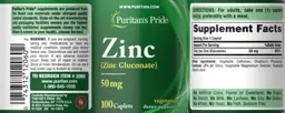 Label for Zinc 50 mg