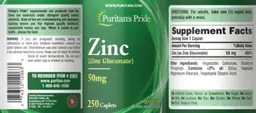 Label for Zinc 50 mg