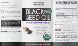 Label for Black Seed Oil