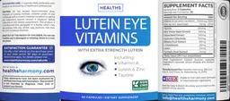 Label for Lutein Eye Vitamins