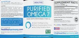 Label for Purified Omega 7