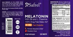 Label for Melatonin 30 mg Strawberry Flavor