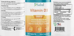 Label for Vitamin D3 2000 IU