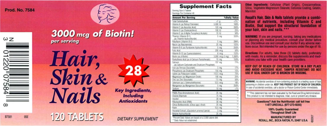 Label for Hair, Skin & Nails