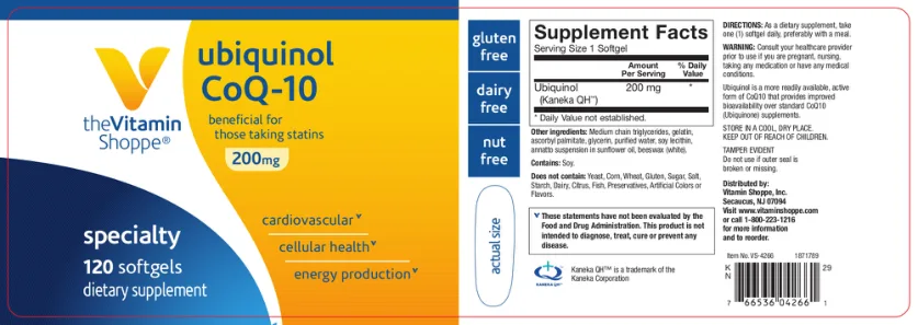 Label for Ubiquinol CoQ-10 200 mg