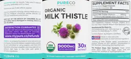 Label for Milk Thistle 9000 mg