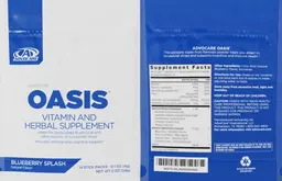 Label for Oasis Blueberry Splash