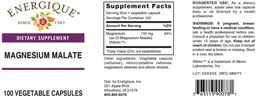 Label for Magnesium Malate