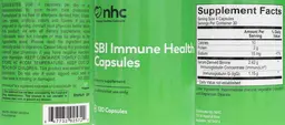 Label for SBI Immune Health Capsules