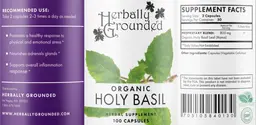Label for Organic Holy Basil