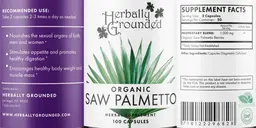Label for Organic Saw Palmetto