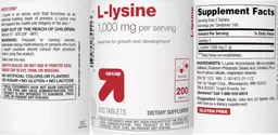 Label for L-Lysine 1,000 mg