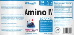 Label for Amino IV Raspberry Grape