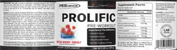 Label for Prolific Pre-Workout Melon Berry Twist
