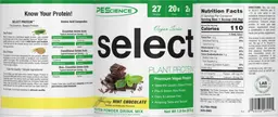 Label for Select Plant Protein Vegan Series Amazing Mint Chocolate