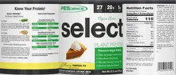 Label for Select Plant Protein Vegan Series Amazing Pumpkin Pie