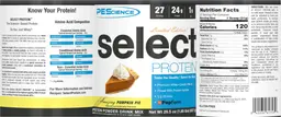 Label for Select Protein Amazing Pumpkin Pie