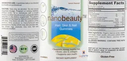 Label for NanoBeauty Hair, Skin & Nail Gummmies Lemon Flavored