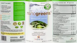 Label for NanoGreens10 Natural Green Apple