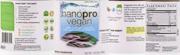 Label for NanoPro Vegan Vanilla Toffee Flavor