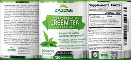 Label for Green Tea 20:1 Extract 6000 mg