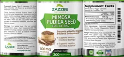 Label for Mimosa Pudica Seed 10:1 Extract 1100 mg