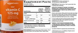 Label for Kids' Vitamin C 125 mg Orange Flavor