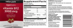 Label for Vitamin B12 3000 mcg Raspberry Flavor