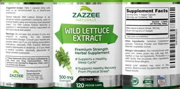 Label for Wild Lettuce Extract 500 mg