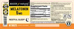 Label for Melatonin 5 mg