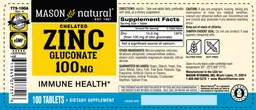 Chelated Zinc Gluconate 100 mg
