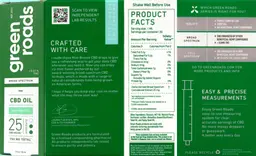 Label for Broad Spectrum CBD Oil Mint Breeze 25 mg/mL