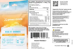 Label for Rise N' Shines Immune Support Gummies with added CBD 25mg