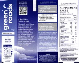 Label for Sweet Sleep with Melatonin CBD + CBN Oil 25 mg/mL