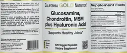 Label for Glucosamine, Chondroitin, MSM plus Hyaluronic Acid